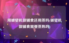用破壁机做辅食还用蒸吗(破壁机做辅食需要蒸熟吗)