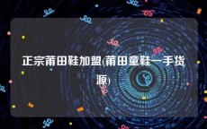 正宗莆田鞋加盟(莆田童鞋一手货源)
