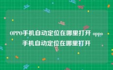 OPPO手机自动定位在哪里打开 oppo手机自动定位在哪里打开