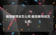 箱货跑物流怎么样(箱货跑物流怎么样)