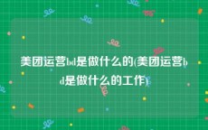 美团运营bd是做什么的(美团运营bd是做什么的工作)