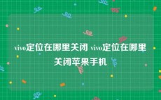 vivo定位在哪里关闭 vivo定位在哪里关闭苹果手机
