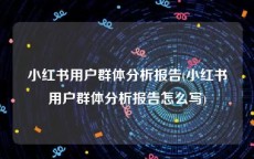 小红书用户群体分析报告(小红书用户群体分析报告怎么写)