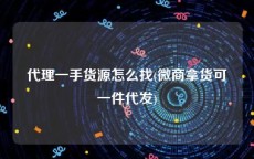 代理一手货源怎么找(微商拿货可一件代发)