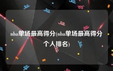 nba单场最高得分(nba单场最高得分个人排名)