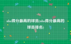 nba得分最高的球员(nba得分最高的球员排名)