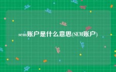 sem账户是什么意思(SEM账户)