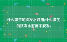 什么牌子的洗发水好用(什么牌子的洗发水好用不脱发)