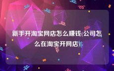 新手开淘宝网店怎么赚钱(公司怎么在淘宝开网店)