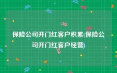保险公司开门红客户积累(保险公司开门红客户经营)