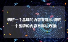 调研一个品牌的内容有哪些(调研一个品牌的内容有哪些方面)