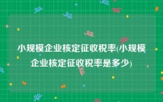 小规模企业核定征收税率(小规模企业核定征收税率是多少)