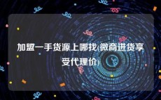 加盟一手货源上哪找(微商进货享受代理价)