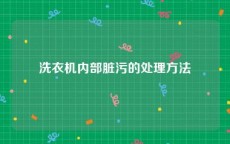 洗衣机内部脏污的处理方法