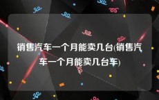 销售汽车一个月能卖几台(销售汽车一个月能卖几台车)