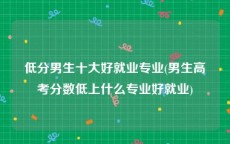 低分男生十大好就业专业(男生高考分数低上什么专业好就业)