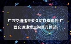 广西交通违章多久可以查询到(广西交通违章查询官方网站)