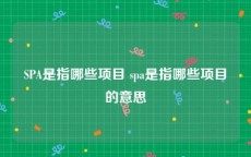 SPA是指哪些项目 spa是指哪些项目的意思