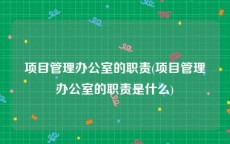 项目管理办公室的职责(项目管理办公室的职责是什么)