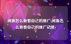 闲鱼怎么查看自己的推广(闲鱼怎么查看自己的推广记录)