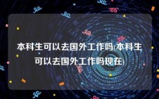 本科生可以去国外工作吗(本科生可以去国外工作吗现在)