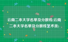 云南二本大学名单及分数线(云南二本大学名单及分数线艺术类)