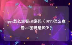 oppo怎么查看wifi密码〈OPPO怎么查看wifi密码是多少〉