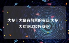 大专十大最有前景的专业(大专十大专业比较好就业)