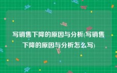 写销售下降的原因与分析(写销售下降的原因与分析怎么写)