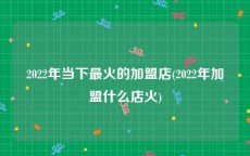 2022年当下最火的加盟店(2022年加盟什么店火)