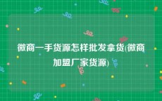 微商一手货源怎样批发拿货(微商加盟厂家货源)