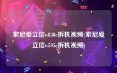 索尼爱立信w830c拆机视频(索尼爱立信w595c拆机视频)