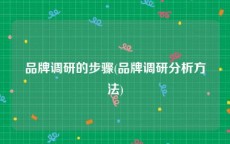 品牌调研的步骤(品牌调研分析方法)