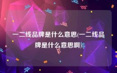 一二线品牌是什么意思(一二线品牌是什么意思啊)
