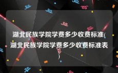 湖北民族学院学费多少收费标准(湖北民族学院学费多少收费标准表)