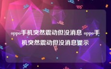 oppo手机突然震动但没消息 oppo手机突然震动但没消息提示