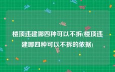 楼顶违建哪四种可以不拆(楼顶违建哪四种可以不拆的依据)