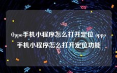 Oppo手机小程序怎么打开定位 oppo手机小程序怎么打开定位功能