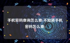 手机密码查询怎么查(不知道手机密码怎么查)