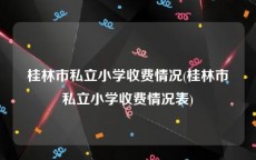 桂林市私立小学收费情况(桂林市私立小学收费情况表)