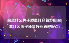 胸罩什么牌子质量好穿着舒服(胸罩什么牌子质量好穿着舒服点)