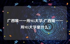 广西唯一一所985大学(广西唯一一所985大学是什么)