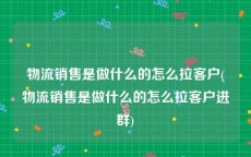 物流销售是做什么的怎么拉客户(物流销售是做什么的怎么拉客户进群)