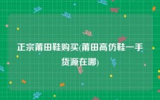 正宗莆田鞋购买(莆田高仿鞋一手货源在哪)