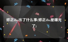 修正dha出了什么事(修正dha是曝光了)