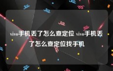 vivo手机丢了怎么查定位 vivo手机丢了怎么查定位找手机