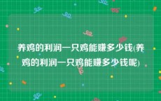 养鸡的利润一只鸡能赚多少钱(养鸡的利润一只鸡能赚多少钱呢)