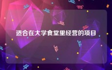 适合在大学食堂里经营的项目