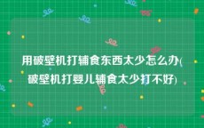 用破壁机打辅食东西太少怎么办(破壁机打婴儿辅食太少打不好)