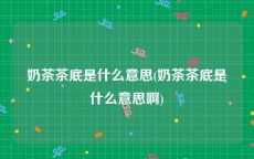 奶茶茶底是什么意思(奶茶茶底是什么意思啊)